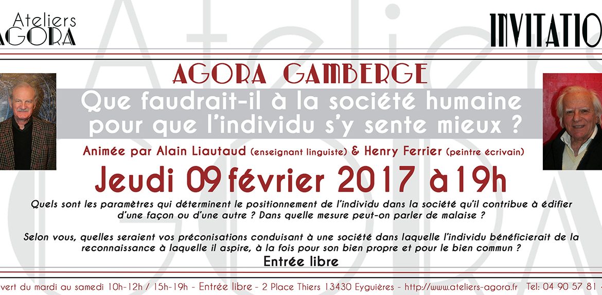 Conférence « Que faudrait-il à la société humaine pour que l’individu s’y sente mieux ? »